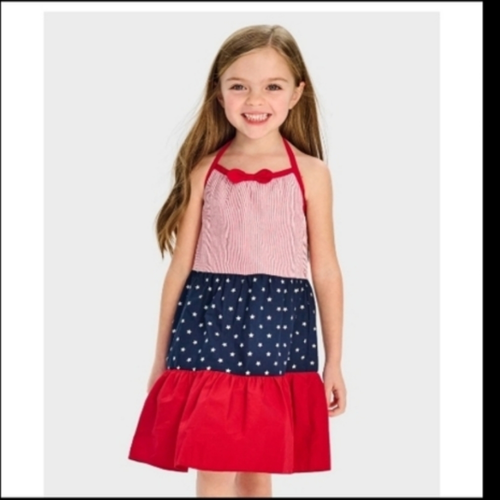 Girls Brand New Gymboree Red and Blue Polka Dot Dress Sz 10